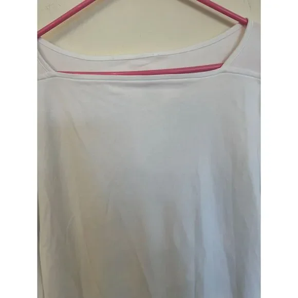 Isaac Mizrahi Womens 1X Top Tee Cotton Boat-Neck Casual - Picture 5 of 5